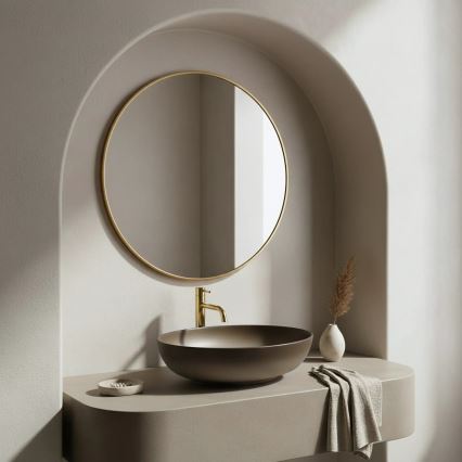 REA-U0627 - Lavabo da appoggio CAROLA 39x51,5 cm ceramica/beige/marrone
