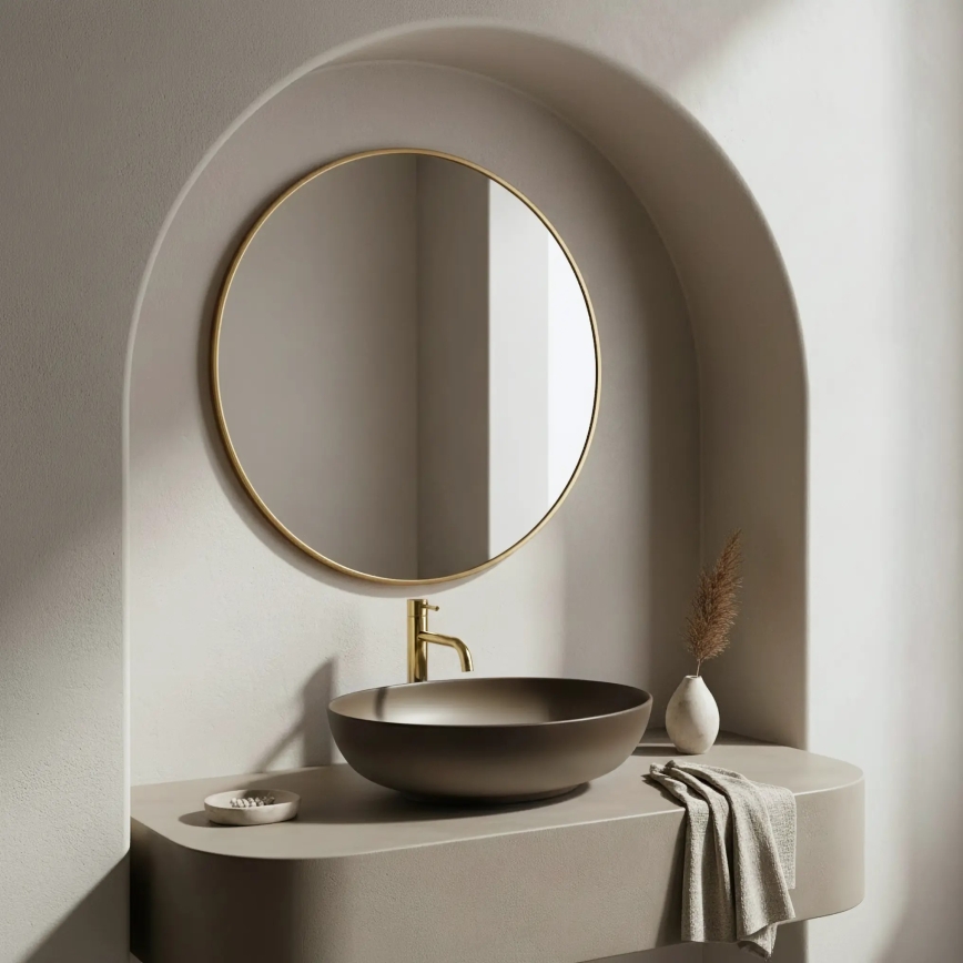 REA-U0627 - Lavabo da appoggio CAROLA 39x51,5 cm ceramica/beige/marrone