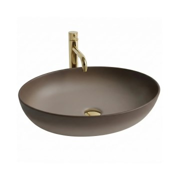 REA-U0627 - Vasque à poser CAROLA 39 x 51,5 cm céramique/beige/marron