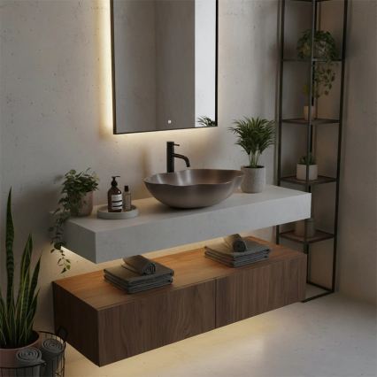 REA-U0629 - Aufsatzwaschbecken PEARL 38x50,5 cm Keramik/braun