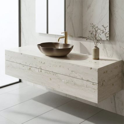 REA-U0629 - Vasque à poser PEARL 38x50,5 cm céramique/marron