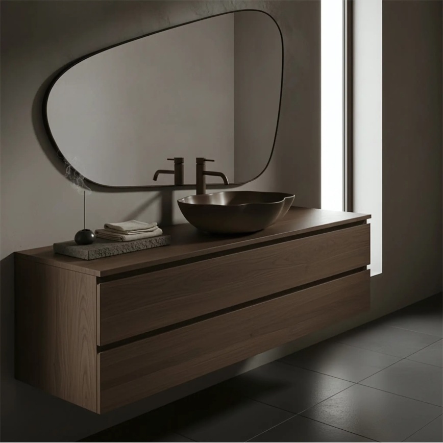 REA-U0629 - Vasque à poser PEARL 38x50,5 cm céramique/marron