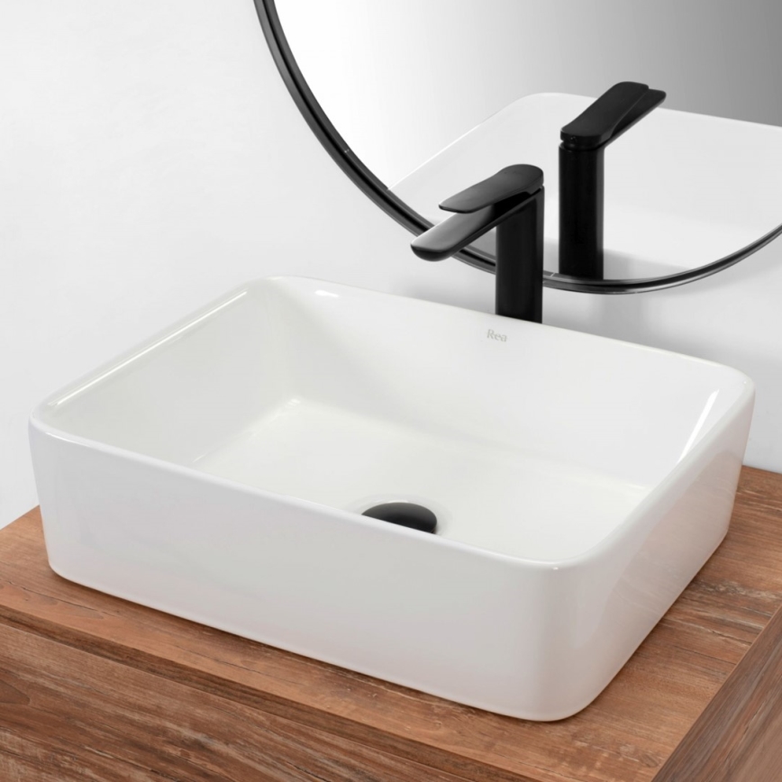 REA-U0669 - Aufsatzwaschbecken ANITA 37,5x48,5 cm Keramik/glänzend weiß