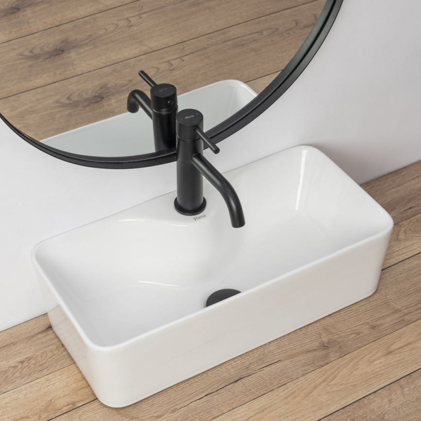 REA-U0699 - Lavabo da appoggio MERY 25x50,5 cm ceramica/bianco lucido