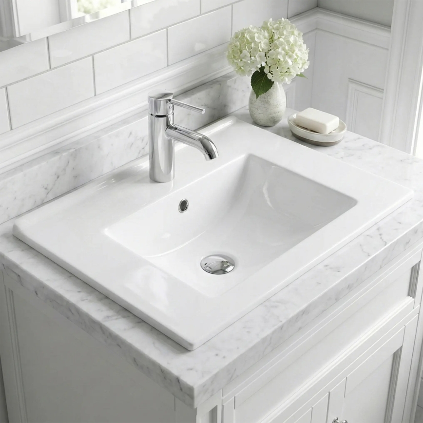 REA-U0786 - Einbau-Waschbecken DAFNE 47x62 cm Keramik/glänzend weiß