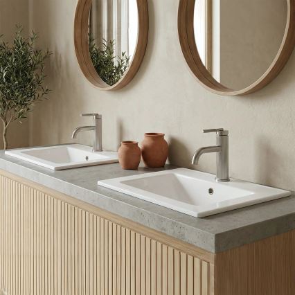 REA-U0786 - Lavabo à encastrer DAFNE 47x62 cm, céramique/blanc brillant