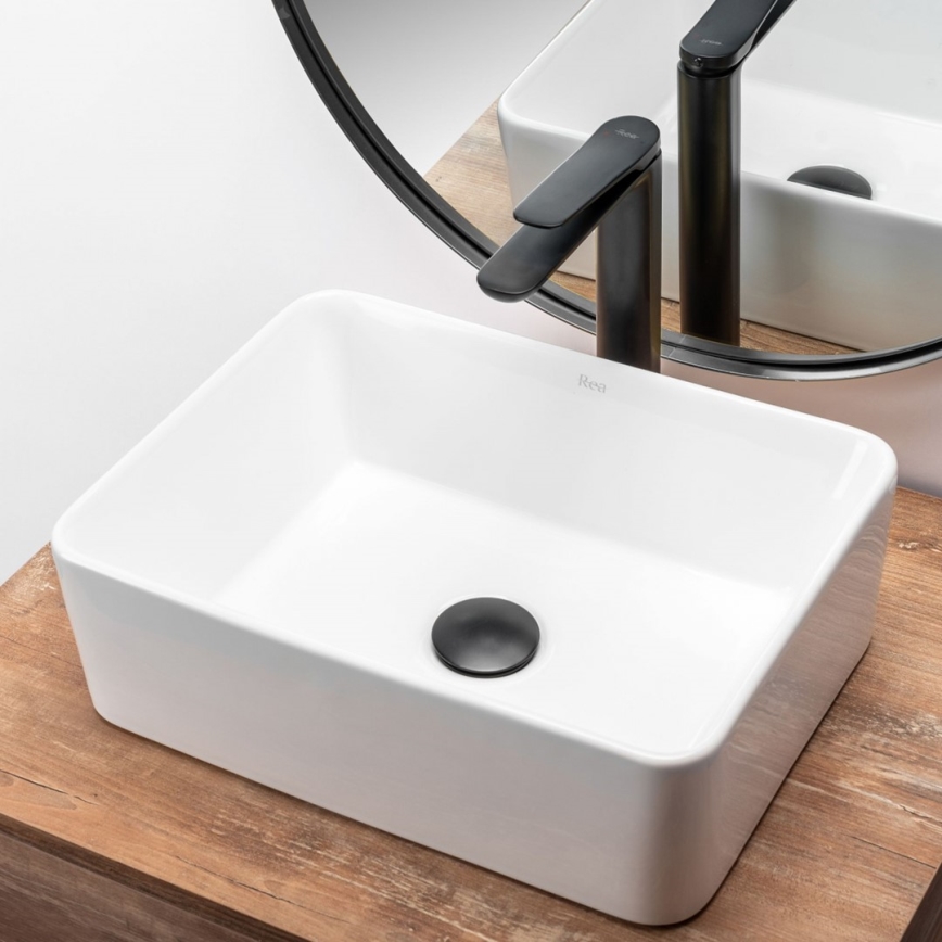 REA-U0952 - Lavabo da appoggio ANITA MINI 31x41 cm ceramica/bianco lucido