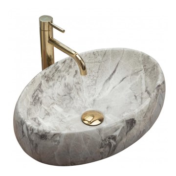 REA-U1020 - Lavabo da appoggio LINDA 34x48,5 cm ceramica/effetto pietra