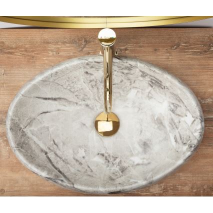 REA-U1020 - Lavabo da appoggio LINDA 34x48,5 cm ceramica/effetto pietra