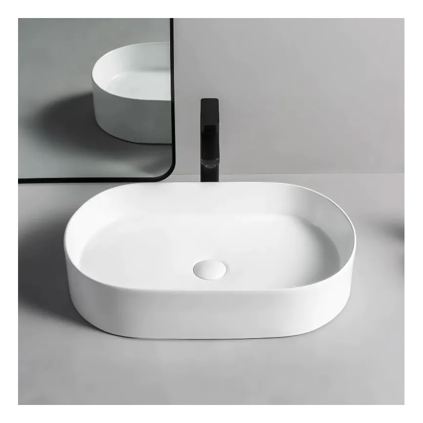 REA-U1055 - Aufsatzwaschbecken NADIA 38,5 x 61 cm, Keramik / Hochglanzweiß