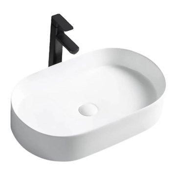 REA-U1055 - Lavabo da appoggio NADIA 38,5x61 cm ceramica/bianco lucido
