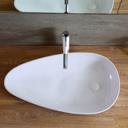 REA-U1500 - Aufsatzwaschbecken GRETA 42,5 x 77 cm, Keramik / glänzendes Weiß