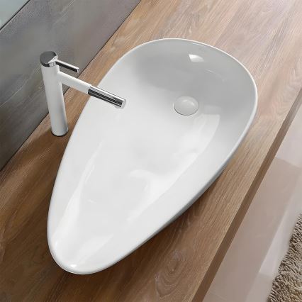 REA-U1500 - Aufsatzwaschbecken GRETA 42,5 x 77 cm, Keramik / glänzendes Weiß
