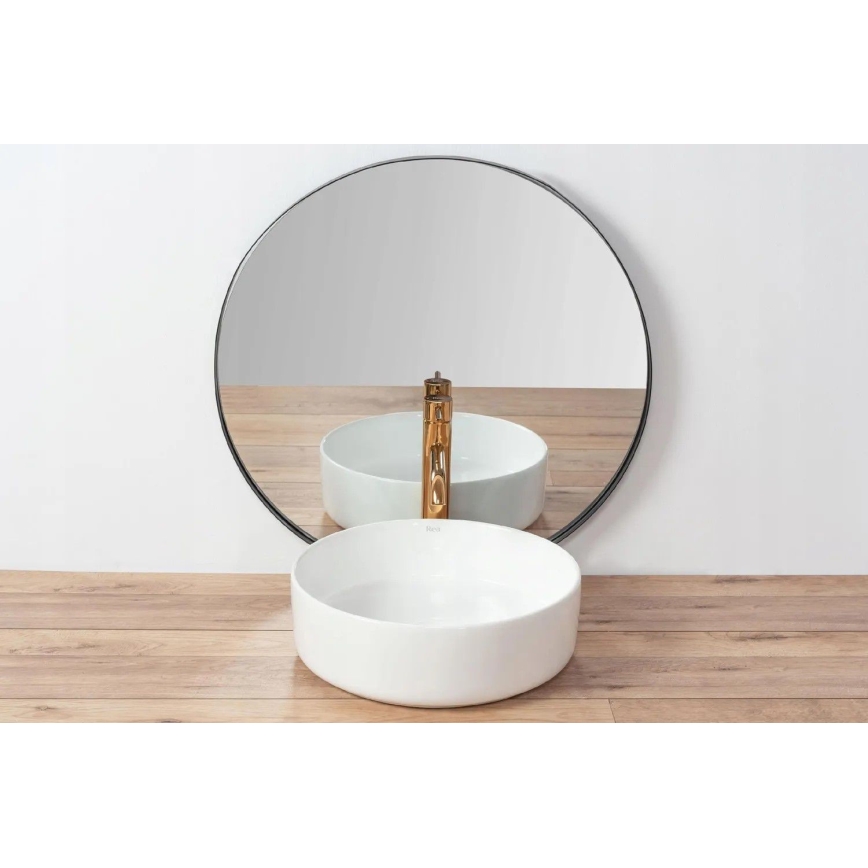 REA-U18918 - Aufsatzwaschbecken SAMI Ø 36 cm Keramik/glänzend weiß