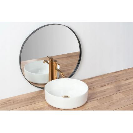 REA-U18918 - Lavabo da appoggio SAMI Ø 36 cm ceramica/bianco lucido