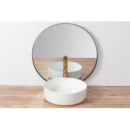 REA-U18918 - Lavabo da appoggio SAMI Ø 36 cm ceramica/bianco lucido
