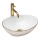 REA-U3287 - Lavabo da appoggio SOFIA 34,5x41 cm in ceramica/bianco lucido/oro