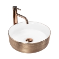 REA-U3303 - Vasque à poser SAMI Ø 37 cm céramique/blanc/doré