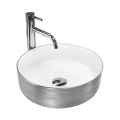 REA-U3304 - Lavabo da appoggio SAMI Ø 36 cm ceramica/bianco/argento