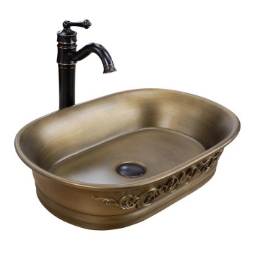 REA-U3305 -  Lavabo da appoggio WILMA RUSTIC 38x55 cm ceramica/rame