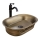 REA-U3305 -  Lavabo da appoggio WILMA RUSTIC 38x55 cm ceramica/rame