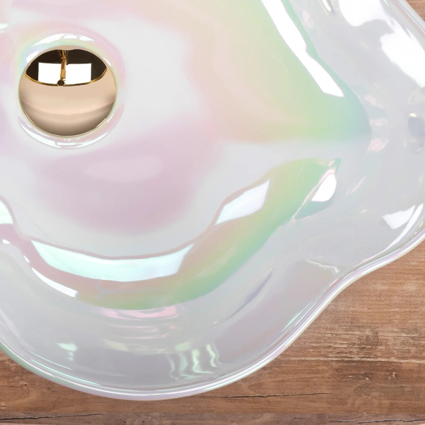 REA-U3309 - Lavabo da appoggio PEARL 38x50,5 cm ceramica/multicolore
