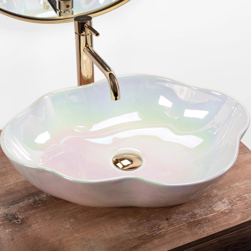 REA-U3309 - Vasque à poser PEARL 38 x 50,5 cm, céramique/multicolore