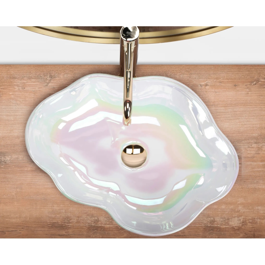 REA-U3309 - Vasque à poser PEARL 38 x 50,5 cm, céramique/multicolore