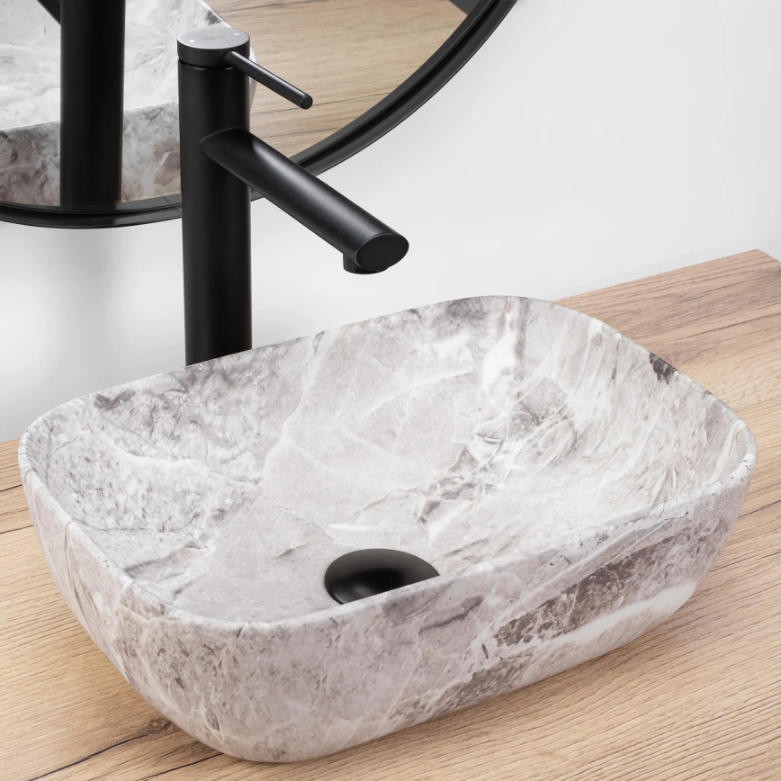 REA-U3321 - Lavabo à poser BELINDA MINI 25x36 cm céramique/gris/effet pierre