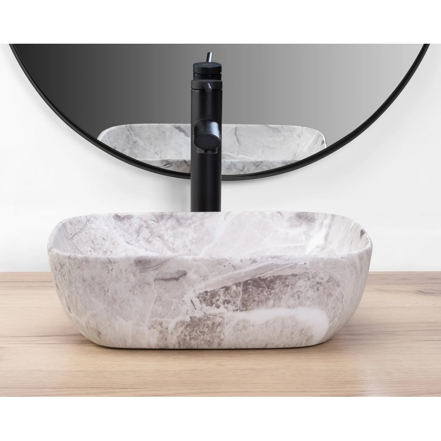 REA-U3321 - Lavabo à poser BELINDA MINI 25x36 cm céramique/gris/effet pierre