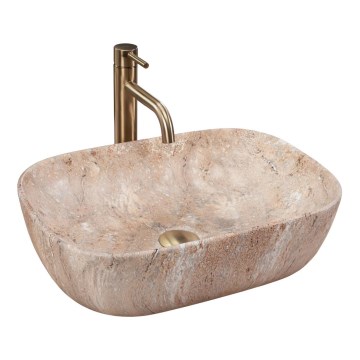 REA-U3323 - Lavabo da appoggio BELINDA 33,5x46,5 cm in ceramica/effetto pietra