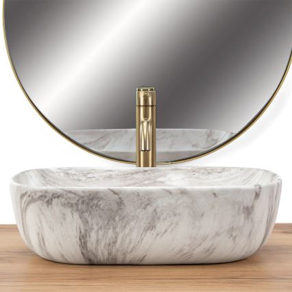 REA-U3324 - Lavabo à poser BELINDA 33x46 cm céramique/gris/aspect pierre