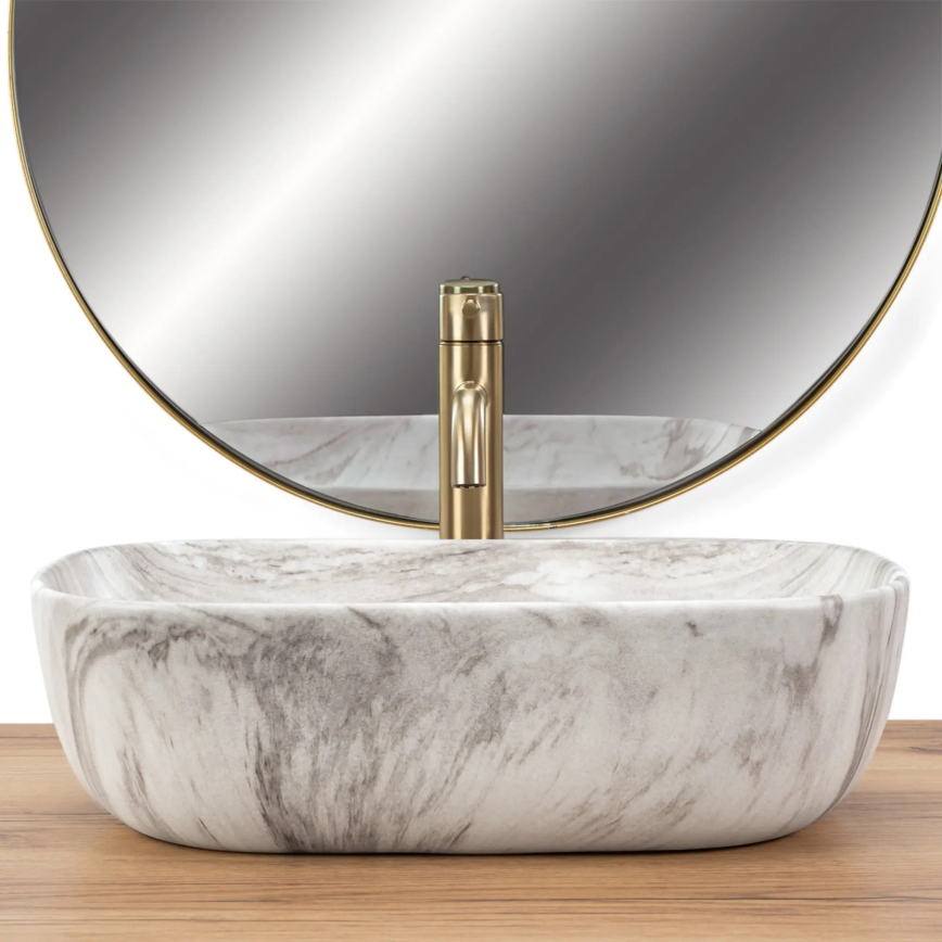 REA-U3324 - Lavabo à poser BELINDA 33x46 cm céramique/gris/aspect pierre