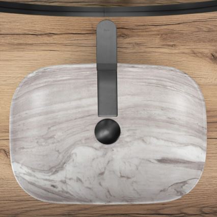 REA-U3324 - Lavabo à poser BELINDA 33x46 cm céramique/gris/aspect pierre