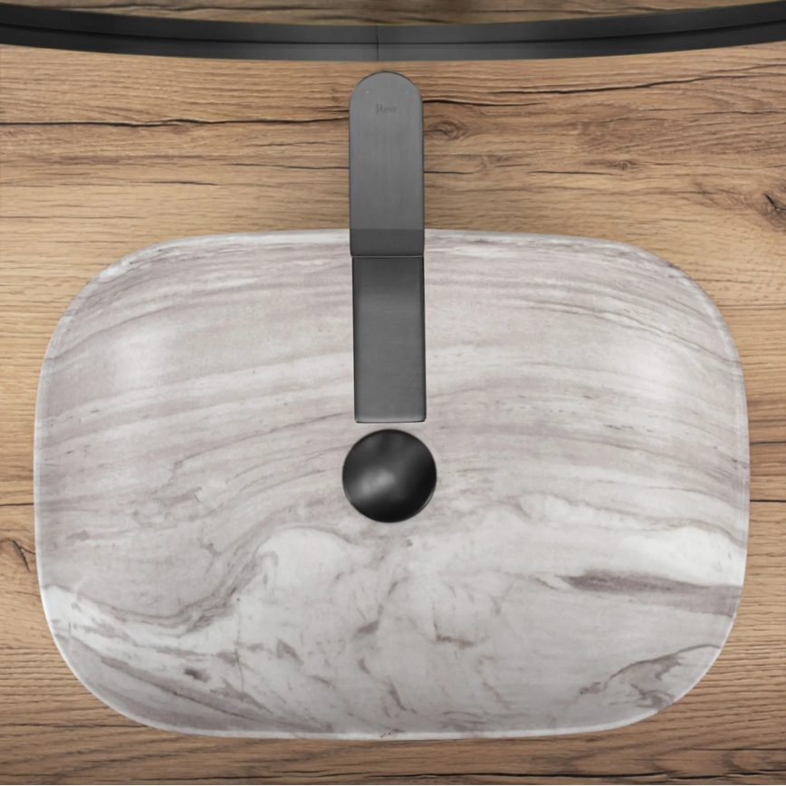 REA-U3324 - Lavabo à poser BELINDA 33x46 cm céramique/gris/aspect pierre
