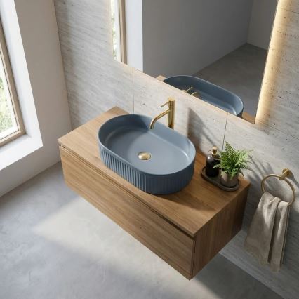 REA-U3535 - Aufsatzwaschbecken VANDA 31x49 cm Keramik/dunkelblau