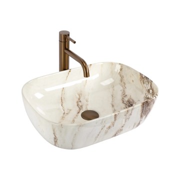 REA-U3601 - Vasque à poser BELINDA 33x46,5 cm céramique/beige/aspect pierre
