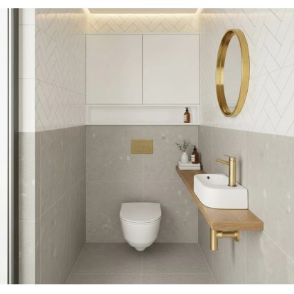 REA-U3610 - Aufsatz-/Wandwaschbecken ODETTA 25x51 cm Keramik/hochglanzweiß