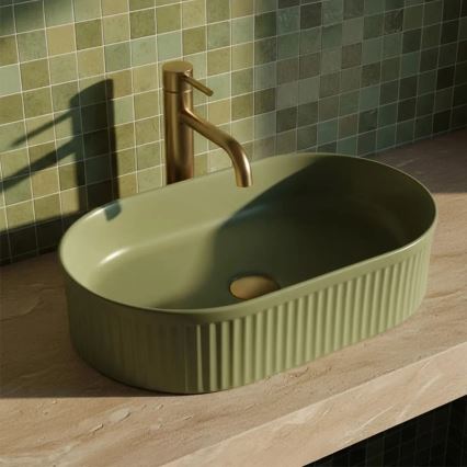 REA-U3612 - Lavabo da appoggio VANDA 31x49 cm ceramica/verde