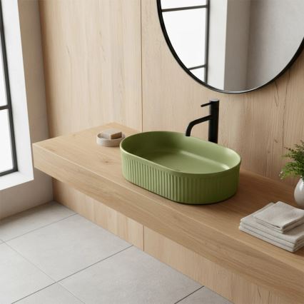 REA-U3612 - Lavabo da appoggio VANDA 31x49 cm ceramica/verde