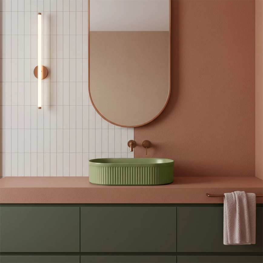 REA-U3612 - Lavabo da appoggio VANDA 31x49 cm ceramica/verde