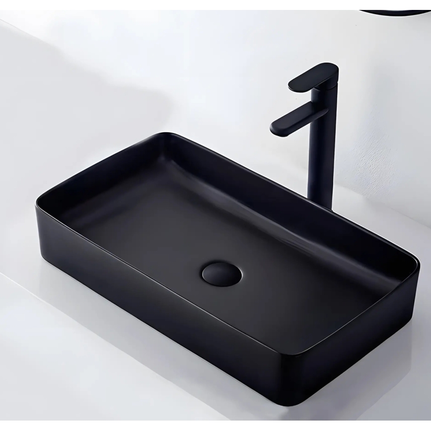 REA-U3690 - Aufsatzwaschbecken DENIS 35x61 cm, Keramik, matt-schwarz