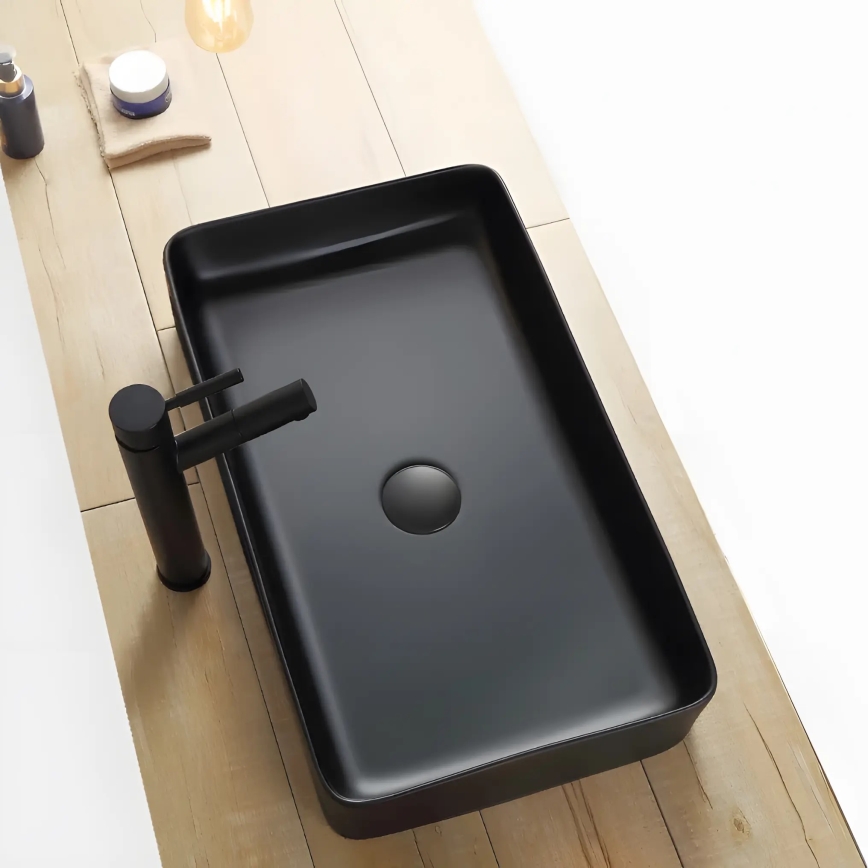 REA-U3690 - Aufsatzwaschbecken DENIS 35x61 cm, Keramik, matt-schwarz