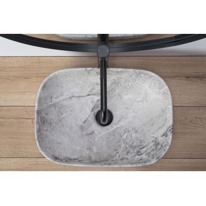 REA-U3800 - Vasque à poser LIVIA 33,5 x 46,5 cm céramique/gris/effet pierre