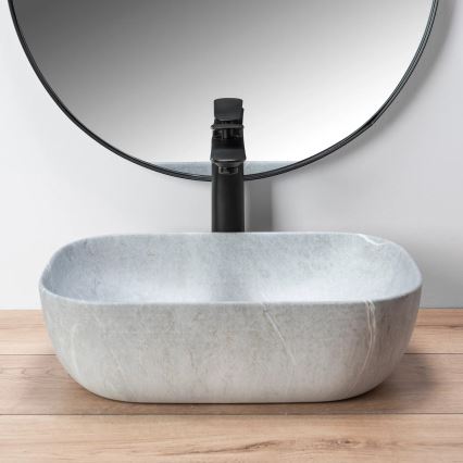REA-U3801 - Aufsatzwaschbecken LIVIA 33,5x46,5 cm Keramik/Grau/Steinoptik