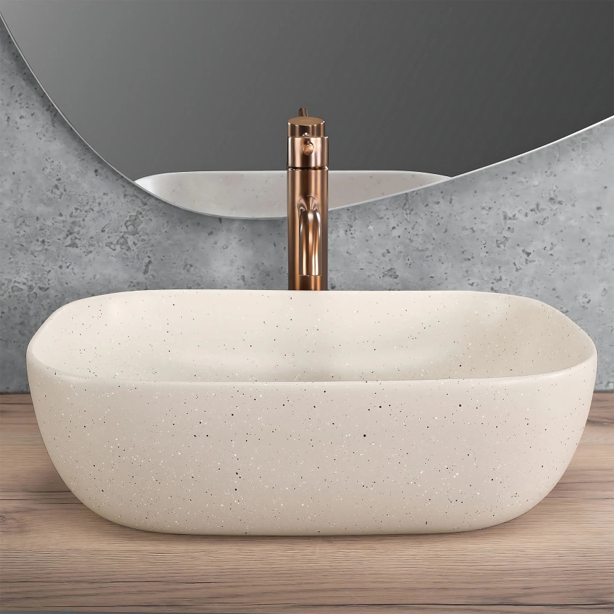 REA-U4000 - Aufsatzwaschbecken BELINDA 33x46,5 cm Keramik/Steinoptik