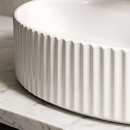REA-U4003 - Lavabo da appoggio MARCELA 35,5x50 cm ceramica/bianco lucido