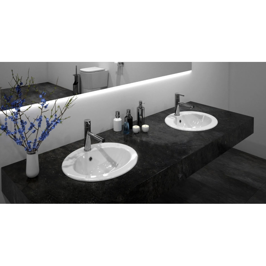 REA-U4122 - Lavabo da incasso DALIA 46x51,5 cm ceramica/bianco lucido
