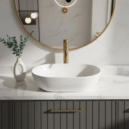 REA-U4330 - Lavabo da appoggio AMELIA 31x45 cm ceramica/bianco lucido