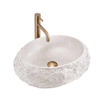 REA-U4332 - Aufsatzwaschbecken MIKA 38x50 cm beige/grau/Steinoptik
